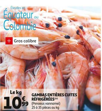 Auchan Gambas entières cuites réfrigérées offre