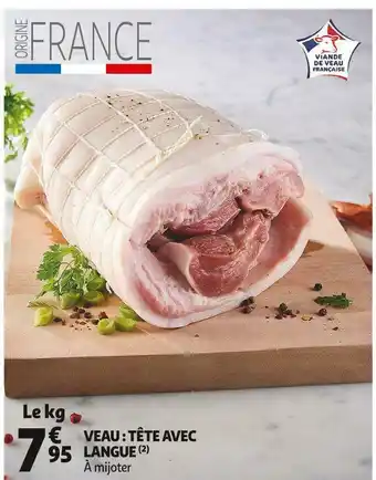 Auchan Veau : tête avec langue offre