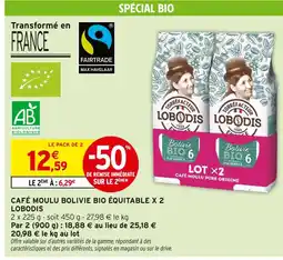 Intermarché Lobodis café moulu bolivie bio équitable x 2 offre