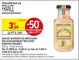 Intermarché Martin-pouret sauce burger du boucher délicieusement relevée offre