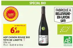Intermarché Tête de linotte aop chinon rouge bio offre