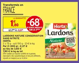 Intermarché Herta lardons nature conservation sans nitrite offre