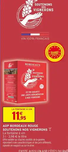 Intermarché Soutenons nos vignerons aop bordeaux rouge offre