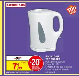 Intermarché Top budget bouilloire offre