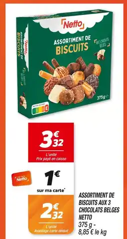 Netto Netto assortiment de biscuits aux 3 chocolats belges offre