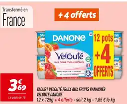Netto Velouté danone yaourt velouté fruix aux fruits panachés offre