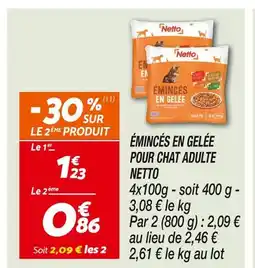 Netto Netto émincés en gelée pour chat adulte offre