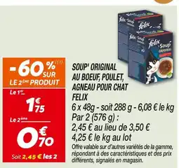 Netto Felix soup' original au boeuf, poulet, agneau pour chat offre