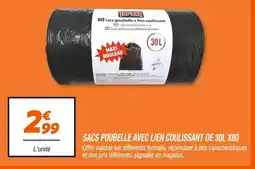 Netto Sacs poubelle avec lien coulissant de 30l x80 offre