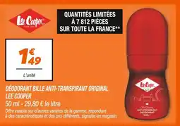 Netto Lee cooper déodorant bille anti-transpirant original offre