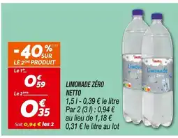 Netto Netto limonade zéro offre