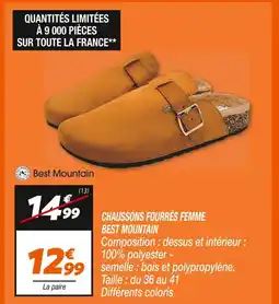 Netto Best mountain chaussons fourrés femme offre