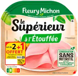 Netto Fleury michon jambon le supérieur à l'étouffée conservation sans nitrite offre