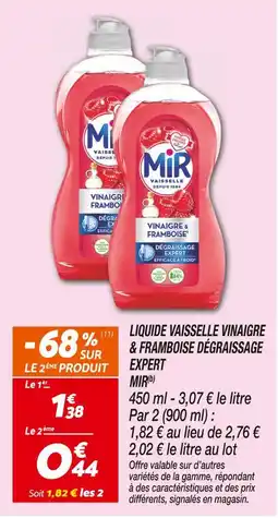 Netto Mir liquide vaisselle vinaigre & framboise dégraissage expert(b) offre