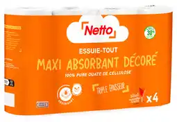 Netto Netto essuie-tout maxi absorbant décoré x4 offre