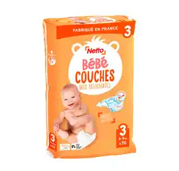Netto Netto bébé couches maxi absorbantes t3 4-9kg x70 offre