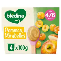 Netto Blédina coupelles fruits pommes mirabelles dès 4/6 mois offre