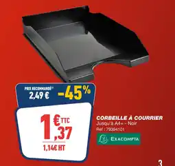 Bureau Vallée Exacompta corbeille à courrier offre