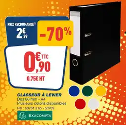 Bureau Vallée Exacompta classeur à levier offre