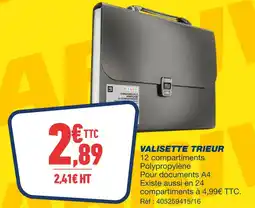 Bureau Vallée Valisette trieur offre