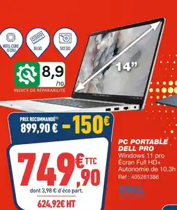 Bureau Vallée Dell pc portable dell pro offre