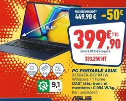 Bureau Vallée Asus pc portable x1504za-bq1847w offre
