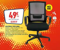 Bureau Vallée Fauteuil prix mini offre