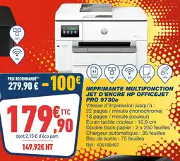Bureau Vallée Hp imprimante multifonction jet d'encre officejet pro 9730e offre