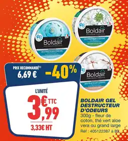 Bureau Vallée Boldair gel destructeur d'odeurs fleur de coton offre