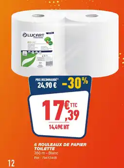 Bureau Vallée Lucart 6 rouleaux de papier toilette offre