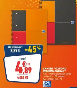 Bureau Vallée Oxford cahier oxford international offre