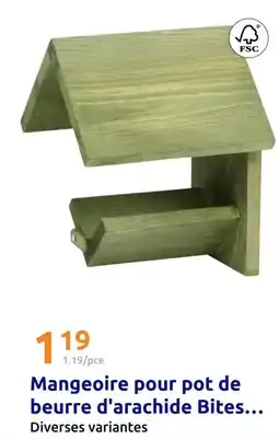 Action Mangeoire pour pot de beurre d'arachide bites offre