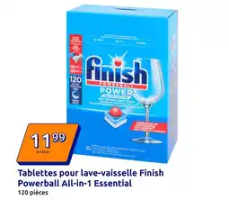 Action Finish - tablettes pour lave-vaisselle powerball all-in-1 essential offre