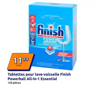 Action Finish - tablettes pour lave-vaisselle powerball all-in-1 essential offre