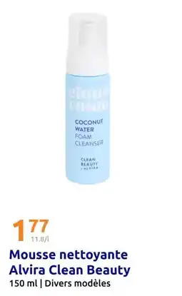 Action Mousse nettoyante alvira clean beauty offre