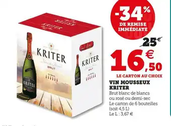 U Express Kriter vin mousseux offre