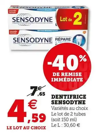 U Express Sensodyne dentifrice offre