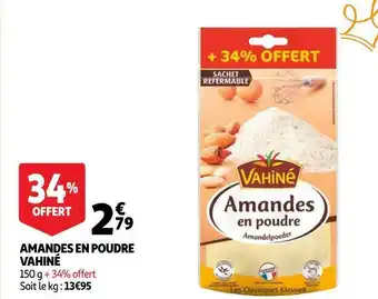 Auchan Vahiné amandes en poudre offre