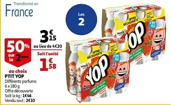 Auchan Yoplait p'tit yop offre