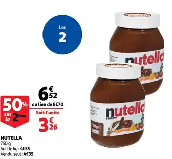Auchan Nutella nutella offre