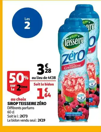 Auchan Teisseire sirop zéro offre