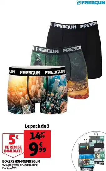 Auchan Freegun boxers homme offre