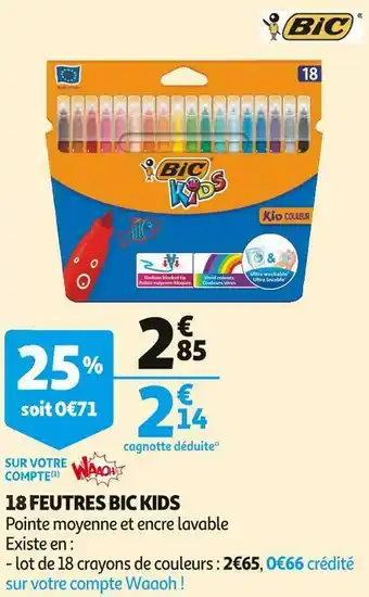 Auchan Bic kids 18 feutres offre