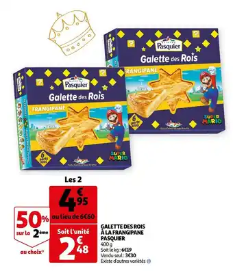 Auchan Pasquier galette des rois à la frangipane offre