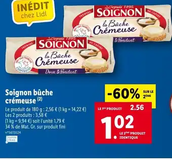 Lidl Soignon Bûche Crémeuse offre
