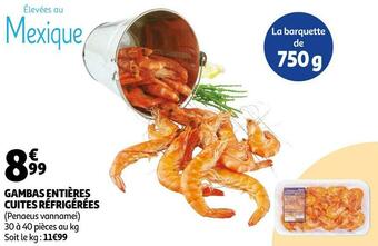 Auchan Gambas entières cuites réfrigérées offre