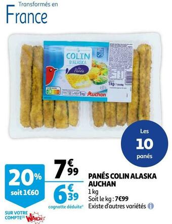 Auchan Auchan panés colin alaska offre