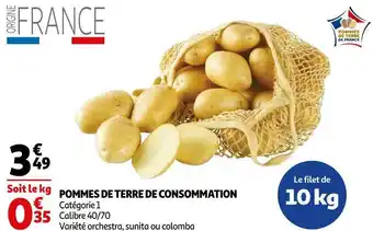 Auchan Pommes de terre de consommation offre