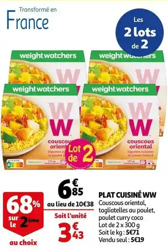 Auchan Ww plat cuisiné offre