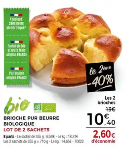 Thiriet Brioche pur beurre biologique offre